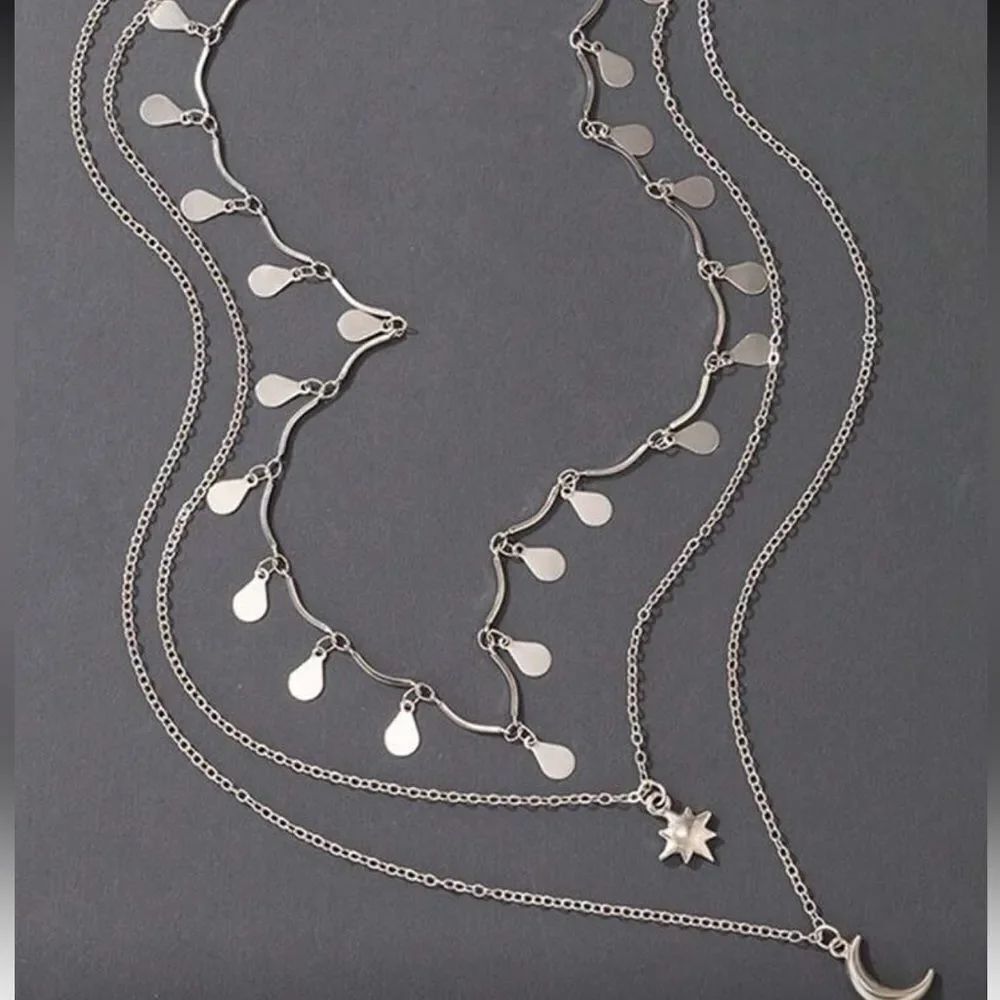 Silver Layered Necklace N1235